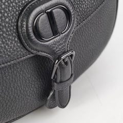 Christian Dior Grained Calfskin Medium Bobby Flap Black