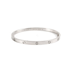 Cartier Love Bracelet Thin White Gold Size 16