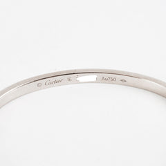 Cartier Love Bracelet Thin White Gold Size 16