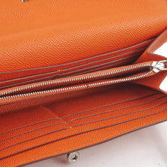 Hermes Kelly Long Wallet Orange Epsom