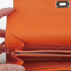 Hermes Kelly Long Wallet Orange Epsom