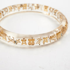 Louis Vuitton Thin Bangle Clear/Gold Size M/L