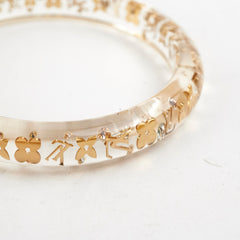 Louis Vuitton Thin Bangle Clear/Gold Size M/L
