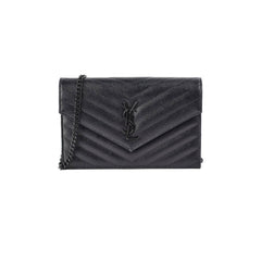 Saint Laurent Cassandre Envelope Wallet On Chain WOC Black