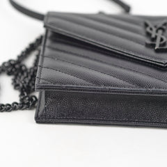 Saint Laurent Cassandre Envelope Wallet On Chain WOC Black
