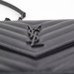 Saint Laurent Cassandre Envelope Wallet On Chain WOC Black