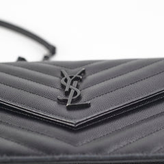 Saint Laurent Cassandre Envelope Wallet On Chain WOC Black