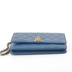 Chanel Trendy Wallet On Chain WOC Blue