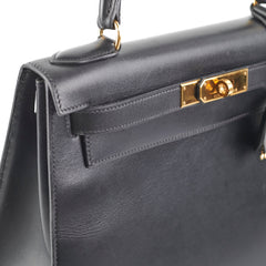 Hermes Kelly 28 Box Calf Black - Z Circle Stamp 1996