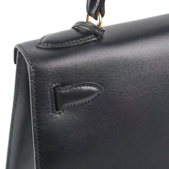 Hermes Kelly 28 Box Calf Black - Z Circle Stamp 1996