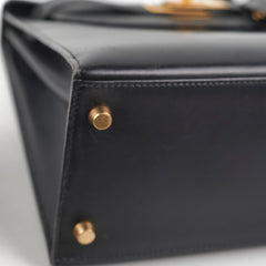 Hermes Kelly 28 Box Calf Black - Z Circle Stamp 1996