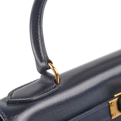Hermes Vintage Kelly 28 Box Leather Navy - H Circle 1978