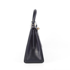 Hermes Vintage Kelly 28 Box Leather Navy - H Circle 1978