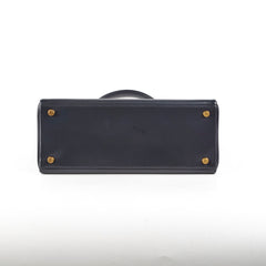 Hermes Vintage Kelly 28 Box Leather Navy - H Circle 1978