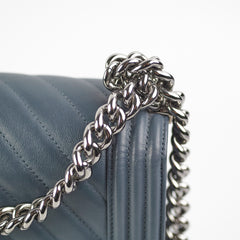 Chanel Old Medium Chevron Boy Grey