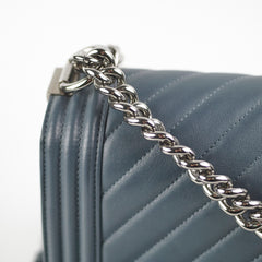 Chanel Old Medium Chevron Boy Grey