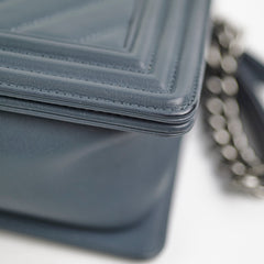 Chanel Old Medium Chevron Boy Grey