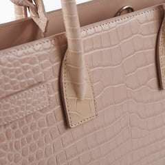 Saint Laurent Sac De Jour Baby Pink Croc