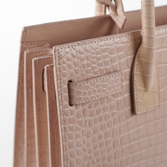 Saint Laurent Sac De Jour Baby Pink Croc