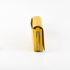 Fendi Expand Nappa FF 1974 Mini Embossed Flap Bag Yellow