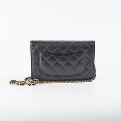 Chanel Black Wallet On Chain WOC Caviar Black