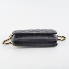 Chanel Black Wallet On Chain WOC Caviar Black
