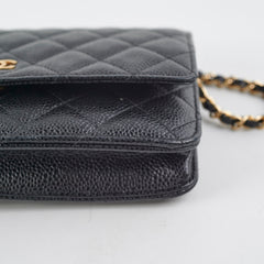 Chanel Black Wallet On Chain WOC Caviar Black