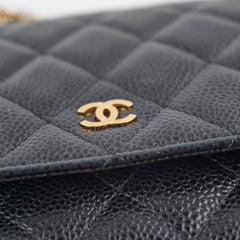 Chanel Black Wallet On Chain WOC Caviar Black