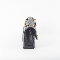 Chanel Small Classic Flap Caviar Black - Microchipped