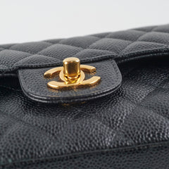 Chanel Small Classic Flap Caviar Black - Microchipped