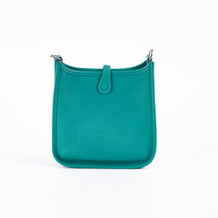 Hermes Mini Evelyne Green Clemence -  D Stamp