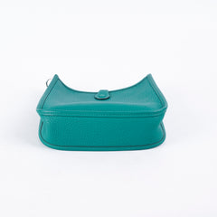 Hermes Mini Evelyne Green Clemence -  D Stamp