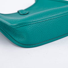 Hermes Mini Evelyne Green Clemence -  D Stamp