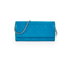 Christian Dior Blue Lambskin Wallet