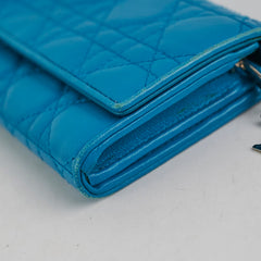 Christian Dior Blue Lambskin Wallet