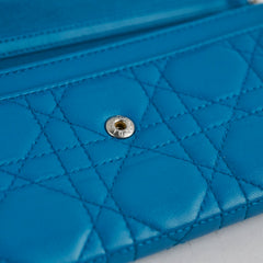 Christian Dior Blue Lambskin Wallet