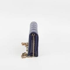 Christian Dior Navy Patent Wallet On Chain