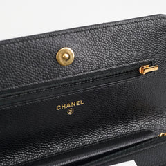 Chanel Wallet On Chain WOC Caviar Black GHW - Microchipped