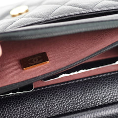 Chanel Wallet On Chain WOC Caviar Black GHW - Microchipped
