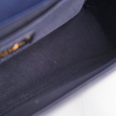 Chanel Old Medium Braided Reverso Boy Bag Navy