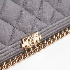 Deal of the Week - Chanel Boy Caviar Wallet On Chain Grey -30 Series