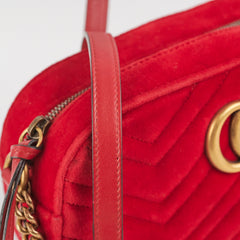 Gucci Small Marmont Velvet Red