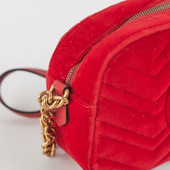 Gucci Small Marmont Velvet Red