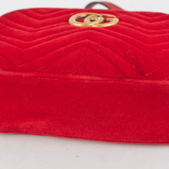 Gucci Small Marmont Velvet Red