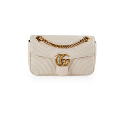 Gucci Marmont Small Matelasse White Shoulder Bag