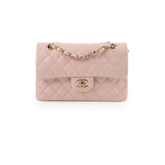 Chanel Small Classic Double Flap Rose Clair Caviar