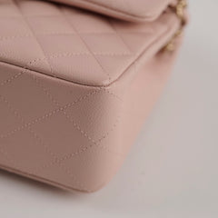 Chanel Small Classic Double Flap Rose Clair Caviar
