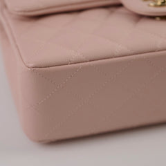 Chanel Small Classic Double Flap Rose Clair Caviar