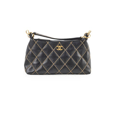 Chanel Vintage Wild Stitch Shoulder Bag Black Series 7