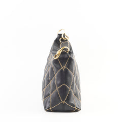 Chanel Vintage Wild Stitch Shoulder Bag Black Series 7